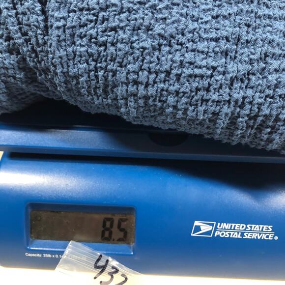 Yushi blue long tunic with bead accented sleeves medium - Picture 8 of 8